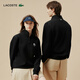 LACOSTE crocodile français hommes et femmes même style 25 automne et hiver nouvelle mode sweat-shirt à demi-zip | SH2735 031/noir M