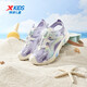 Xtep Children's Beach Shoes Summer Girls, Middle and Large Children Knob Buckle Easy to Put on and Take Off Comfortable, Breathable, Fashionable and Versatile Sandals Snow Blue Purple/Tranquility Blue 33