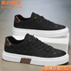 Chaussures de chameau oriental Chaussures masculines Spring Spring Versatile Casual Flat Chaussures Lazy PEDALS TO Work Soft Sole Solentens Black Cloth Shoes Black 42 (260 mm)