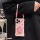 Xunxuan Lanyard à quatre coins adapté à Apple 16 Case de téléphone mobile iPhone 15 Promax Nouveau IP14 Color Love 13 Niche 12 support 11 mignon 8Plus anti-Fall 6 Case de protection 7p F3883 Color Love (rose) iPhone 15