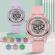 Shinuoke Children's Watch wasserdichte multifunktionale Sportstudenten Geschenk Elektronische Uhr Bunte Luminous Wecker Mädchen 9923 Lila Lila