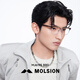陌森眼镜男士眉线半框女款斯文可配度数眼镜架MJ6195 MJ6195B13 【光感变色·灰】优可视1.60(建