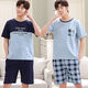 
Yalu summer men's pajamas cotton plus fat plus size men's summer home clothes short-sleeved summer youth Korean style thin half-sleeved 9928 [H series men's short-sleeved shorts suit] L [100-125Jin [Jin equals 0.5 kg]]