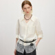 Fan Silan Bamboo Fiber Lace Spliced ​​Shirt Shorts Two-piece Set Women's Summer 2025 New All-match Set 2685/2540 Shorts M