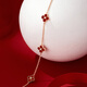 Promise of Love 18k gold four-leaf clover bracelet for women red agate niche luxury jewelry anniversary birthday gift for girlfriend