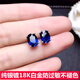Fat Donglai's same style sapphire earrings 5A grade Sri Lankan tanzanite women's pure L silver plated 18 earrings main stone 6x8mm