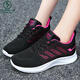 Woodpecker shoes for women 2025 casual soft sole comfortable non-slip sports shoes breathable single shoes flying mesh shoes running shoes for women G-H831 black 40