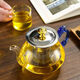 Glass teapot for making tea and boiling kettle leaking net single pot hand brewing tea household set dragon handle high temperature resistant pot dragon handle pot-blue handle 600ml