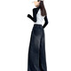 Guanmao Pei Hohe Taille schlanke elastische Taille gerade Jeans für Frauen Schwarz großer Größe 6196# Schwarz [hohe Qualität] Hosen M 90-106jin [Jin entspricht 0,5 kg]