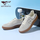 Siete zapatos para hombres de Wolf, zapatos desérticos, 2025 Summer Nuevo calzado de mesa de mesa retornable de malla retro, zapatos deportivos versátiles para hombres, blanco 9856 38