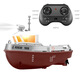 Mini remote-controlled tugboat can be launched into the water, wireless electric high-speed speedboat, ship, children's water simulation toy boat model, small remote-controlled tugboat, adjustable speed + with light + anti-virus, official configuration