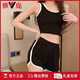 雅鹿带胸垫夏季睡衣女吊带莫代尔2025新款性感运动背心家居服套装外穿 12035 深灰【无胸垫】 M 【建议体重75-95斤】