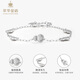 Cuihua Platinum Crushed Ice Clover Bracelet Valentine's Day Gift Jewelry for Girlfriend and Wife Birthday Gift Platinum Wufu Gourd Bracelet Total Weight Approximately 5.3g