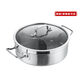 Yukajue hot pot household three-compartment mandarin duck pot stainless steel induction cooker three-flavor pot thickened Mercedes-Benz shabu-shabu edged stove 24cm three-flavor pot steel lid 1 inch