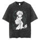 Juvia Jujutsu Kaisen Retro-Wäsche und altes T-Shirt Harajuku Gojo Erleuchtung S trendy Top B691 Waschen s