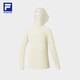 FILA Official Women's Knitted Hooded Jacket Fitness Sports Cool Sunscreen Top Feather White-IV M 165/84A/M