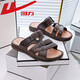 Sandales Huili Chaussures pour hommes d'été Sandales respirantes et ouvertes pour les hommes de plage légers décontractés pour hommes pour hommes 3881- (marron) Taille 42 (la taille est petite et recommandée pour prendre une taille plus grande)