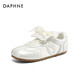 达芙妮（DAPHNE）宋茜同款德训鞋女2025夏季新款云软平底内增高休闲运动小白鞋女鞋 米白 单层 跟高2.5cm 36 (230mm) 标准码