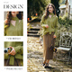 Olrain French Lazy V-Neck Streamer Sweater Loose's Femme's Automne Casual Top Yellow Green S