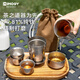 IMOGY Travel Tea Set Pure Titanium Tea Cup Holiday Gift Insulation Anti-scalding Outdoor Camping Portable Quick Cup Tea Cup