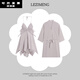 Philoman couple pajamas one man and one woman couple two-piece set Lezimeng summer ice silk thin women suspender robe home clothes short DA621 women DA9901 men purple women M give male L equal size