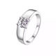I Do platinum PT950 diamond ring for men, 1 carat, four-pronged diamond wedding ring for marriage proposal, boyfriend and husband, 1 carat diamond, size 16