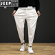 JEEP SPIRIT spring white jeans men's trendy brand loose elastic trousers Korean style trendy men's pants Harun casual pants CAY867 white 34 suitable for 165 Jin [Jin equals 0.5 kg]