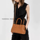 VANESSA HOGAN【高端线新品】VH女包颂意花园包中号头层牛皮轻奢小众手提斜挎包 坚果棕 (附赠精美礼盒)