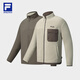 FILA official couple's style reversible jacket 2025 winter new fitness sports loose stand-up collar top Planet Cup Brown-BN S 165/88A/S