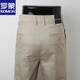 Lomon Herren Casual Hosen 2025 Sommer Dünne High-End-Feste Farbe Lose gerade Farbgeschäftshosen Herrenhosen Marine Blau 6625-1 34