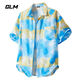 GLM Chemise à manches courtes pour hommes Silk Silk à séchage rapide Shirt à manches à manches mi-manche personnalisée SHEPT PLACE CHIRT CHIRT 7029 Maldives Blue M Single Taille