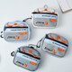 Mini Bag Girls, Boys, Monin Ballet Card Bag, Auriculares, bolsa de identificación, bolsa de monedas, bolsa de la escuela, regalo colgante Zy Gray Bottom Orange Belt Explorer Square Storage Bag