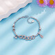 Lao Fengxiang platinum small waist copper coin shape adjustment bracelet as a birthday gift for girlfriend platinum jewelry white gold about 11g