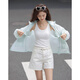
Demana [original yarn sun protection UPF50+] summer hooded large pocket loose small temperament women's jacket