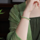 Biyu New Year's Gift Hetian Jade Bracelet Women's Qingshui Round Bead Jade Bracelet Comes with Certificate About 6mm
