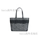 阿玛尼（ARMANI）EMPORIOARMANI阿玛尼时尚潮流满印Logo休闲PU拼合成革托特包Tote 基础装(包+防尘袋)