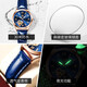 OLEVS Swiss certified couple watches A pair of fully automatic mechanical watch hollow flywheel luminous waterproof men and women watches 3601 room blue 6636 rose blue couple free engraving