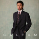 CULTUM1930s retro thickened jacket vertical striped suit suit men's double-breasted lapel collar business slim suit navy striped single suit S (50B)