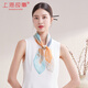 Shanghai Story Seiden kleiner quadratischer Schal Gaze Schal für Frauen 100% Mulberry Silk Frühling und Sommerschal für Menschen Schal Geschenkbox Muttertag Geschenk Blau