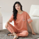 北极绒睡衣女春夏季短袖长裤纯棉韩版学生夏天可外穿全棉家居服套装 YZT9712棉短长 M (80-100斤)