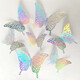 Star rudder 3D colorful hollow butterfly decorative wall stickers laser silver butterflies 2 sets/24 pieces assembled with glue dispensing