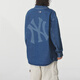 MLB official denim style male and female couple back label with large LOGO fashionable 26 spring new long-sleeved denim shirt New York Yankees/Indigo M 170/92A