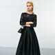 
EITIE Heavy Industry Hollow Lace One-Shoulder Satin Skirt Hem Banquet Dress 2025 Autumn and Winter New Style 7977607 Minimalist Black 20 2XL (175)