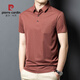 皮尔卡丹（pierre cardin）2025冰丝短袖男T恤中年爸爸装夏季薄款休闲透气无痕条纹polo衫男 深灰15286 2XL 54建议体重160-175斤