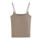 Nouveau automne fille chaude chaude petite gilet à suspension avec poitrine poitrine de tampon intérieur sports de chemise de base sans manches polyvalente [blanc] -3367 unique [adaptée à 75-130jin [Jin est égal à 0,5 kg]]]