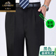 Modèle mince d'été classique de voiture de soie non en fer double pantalon plissé à double taille et taille moyenne et personnes âgées hautes taies profondes pantalons hommes droits [doubles plissés] 6621 Rich Grey Thin Model 38 (3 pieds)