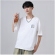 Jüdische Herrenkleidung 2025 Sommer Neuer einfacher Drucktrend-Trend-Kleidung vielseitiger Mode Lose kurzärmelige T-Shirt E8 White 210a 2xl 180/96a