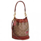 Coach Bucket14 Drawstring Closed Rubado Bocket Bag Bag Bag Mini Gold Tan Multicolor Regalo de regalo (Caja de regalo de mostrador básico + negro)