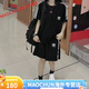 Adidas Clover Embroidery Sports Set Summer Men and Women's Same Short Sleeve Loose Two-Piece Set Casual Shorts Couple Round Neck 9889 Black Short Sleeve 2XL (130-150Jin [Jin equals 0.5 kg])