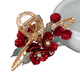 Zaoji (Zaoji) Retro Clásica Brida Tostar Tocado simple Camellia Roja Té Boda Accesorios para el cabello de boda chino para mujeres Camellia roja Hojas de té verde agarrando